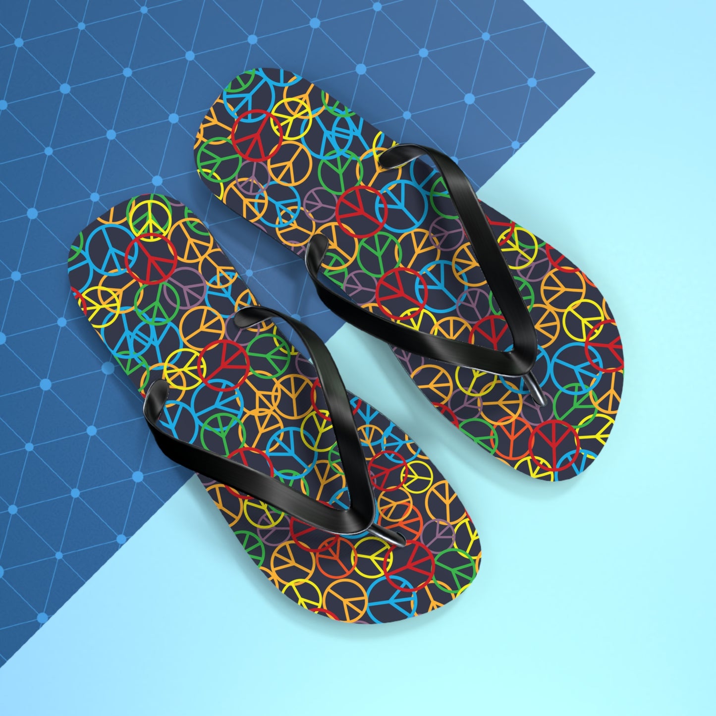 Peace Sign Pattern - Unisex Flip Flops