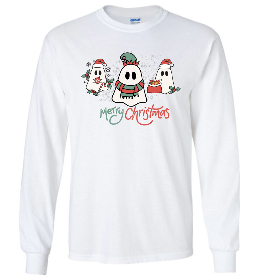 Cute Ghost Christmas Long Sleeve T-Shirt