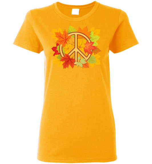 Autumn Colorful Foliage Ladies Short-Sleeve T-Shirt