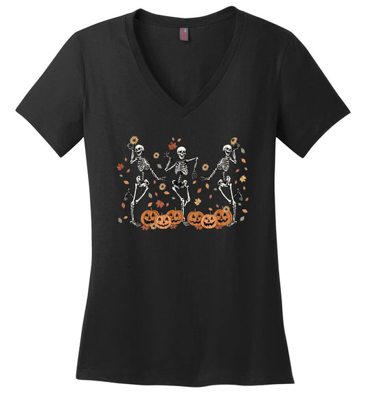 Dancing Skeletons In Autumn Leaves