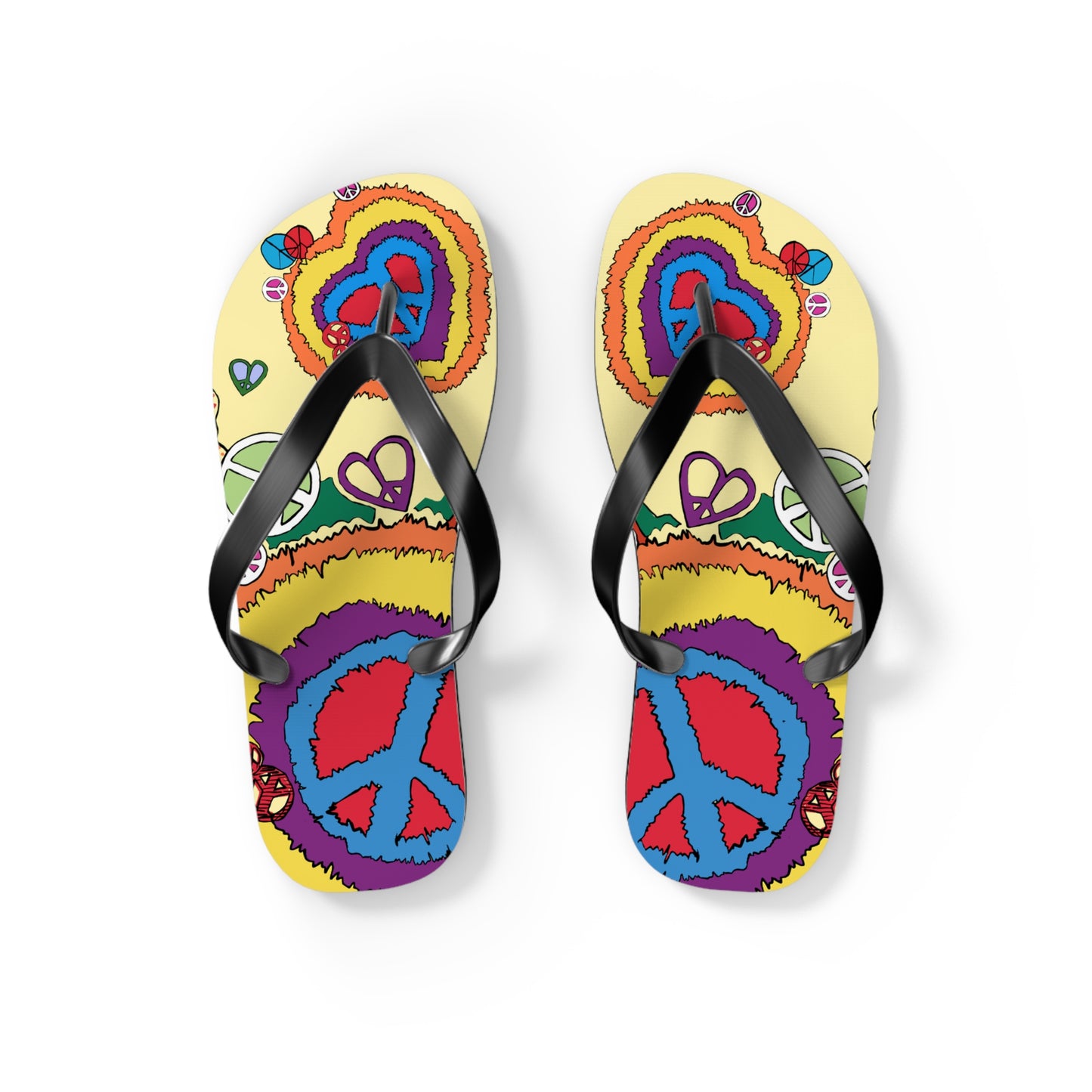 Peace And Love - Unisex Flip Flops