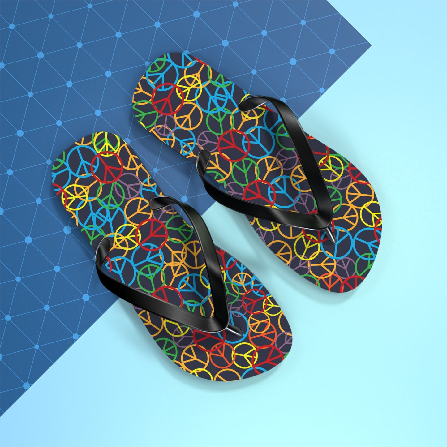 Peace Sign Pattern - Unisex Flip Flops