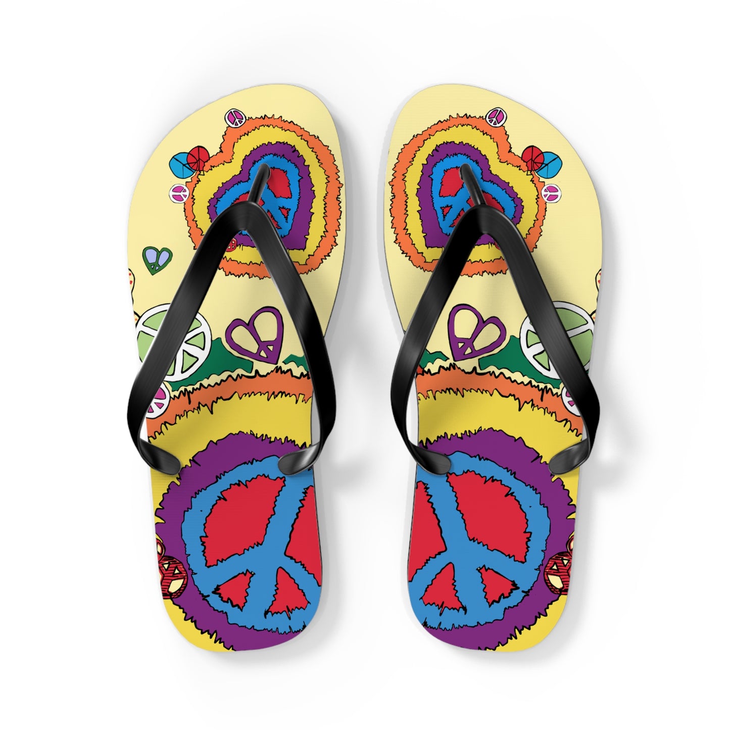 Peace And Love - Unisex Flip Flops