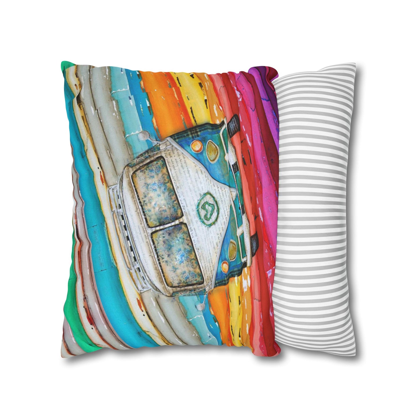 Hippie Van Spun Polyester Square Pillowcase