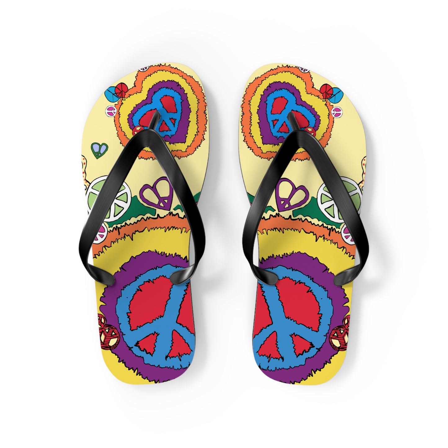 Peace And Love - Unisex Flip Flops