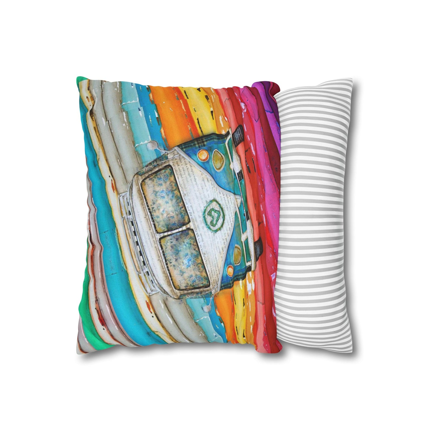 Hippie Van Spun Polyester Square Pillowcase
