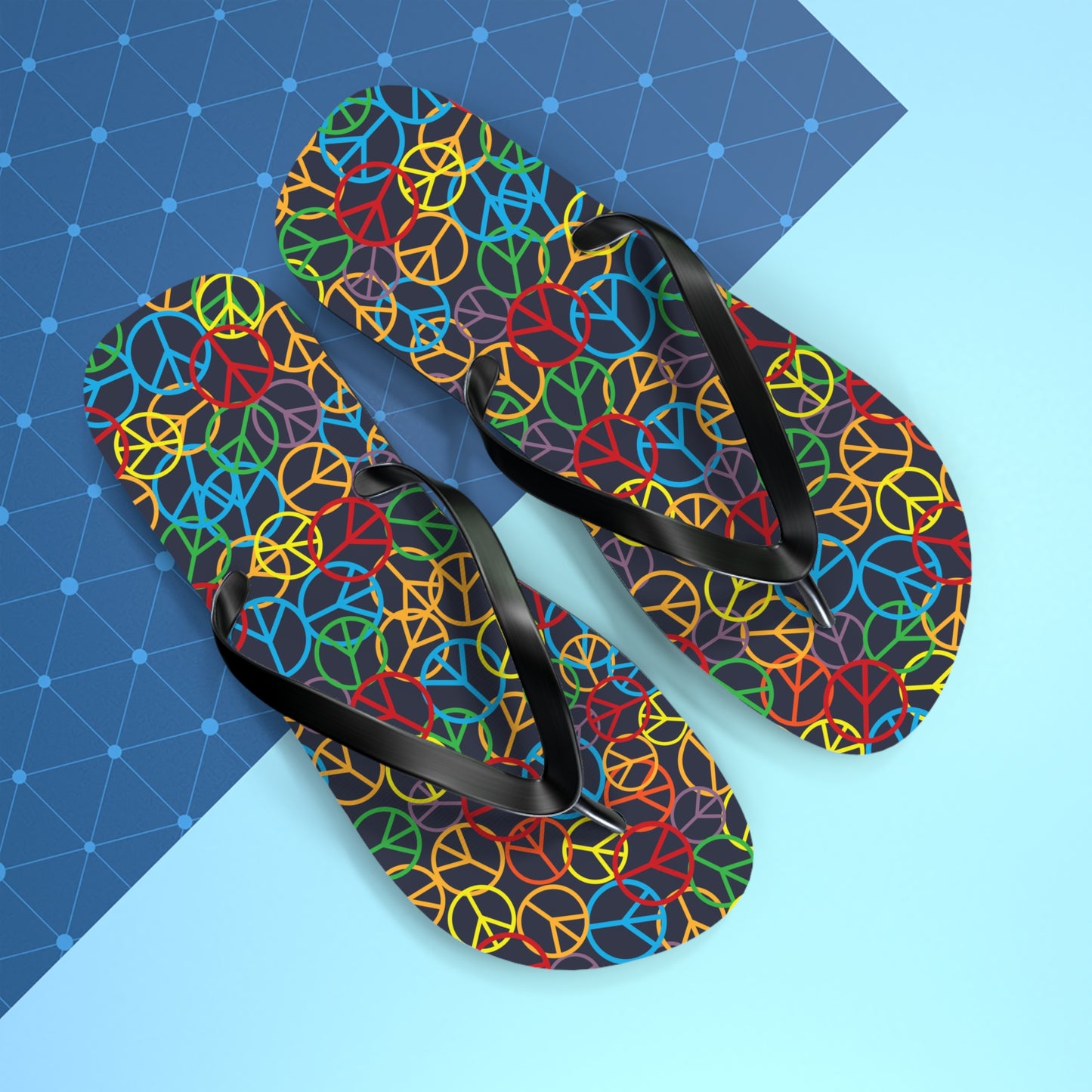 Peace Sign Pattern - Unisex Flip Flops