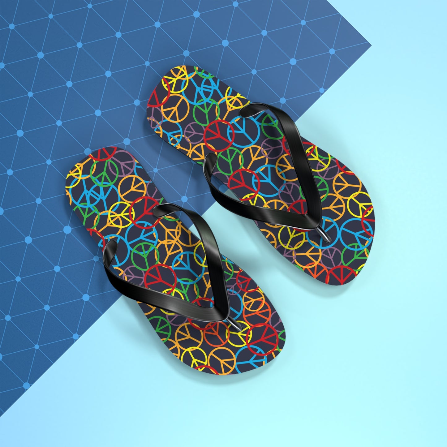 Peace Sign Pattern - Unisex Flip Flops