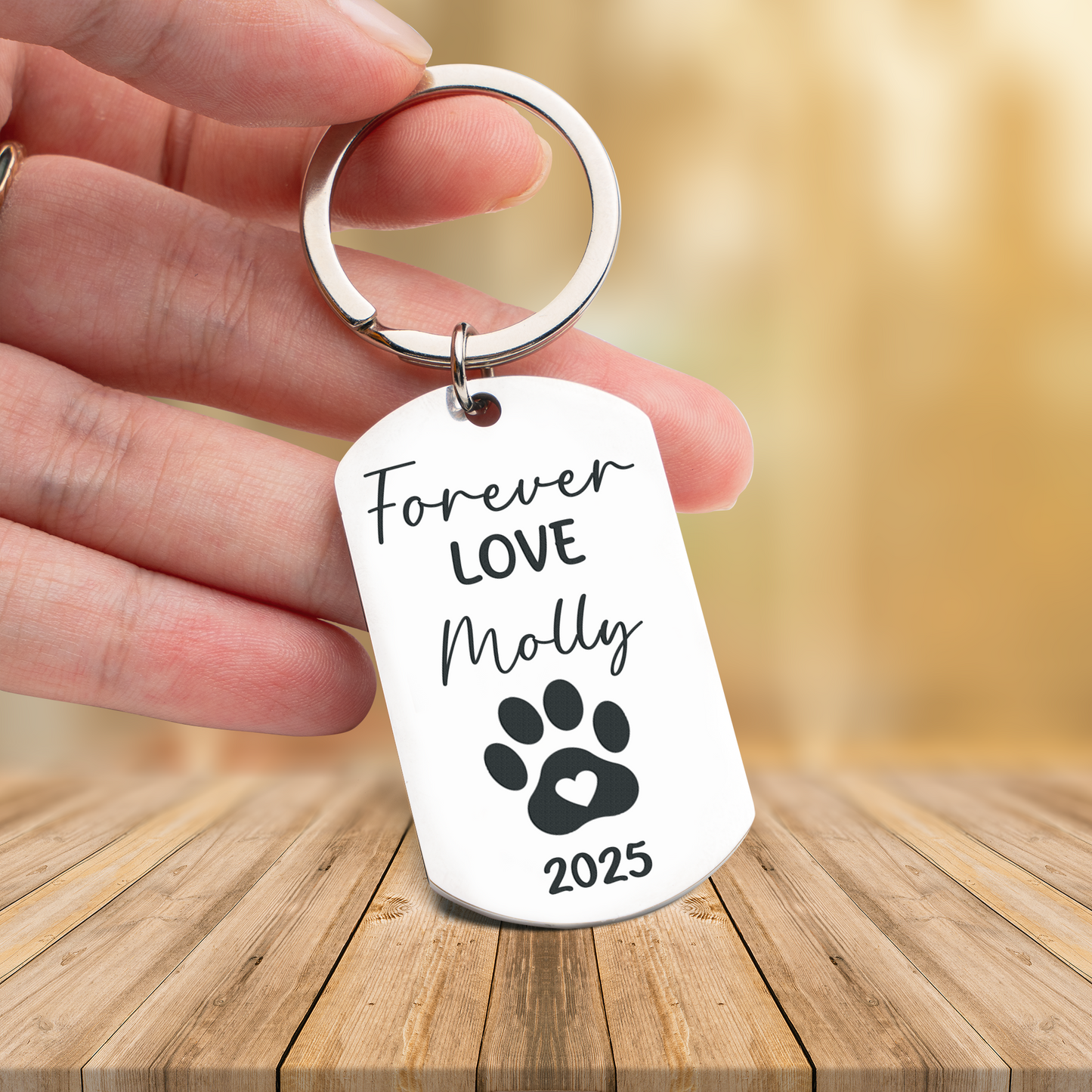 Custom Engraved Stainless Steel Keychain