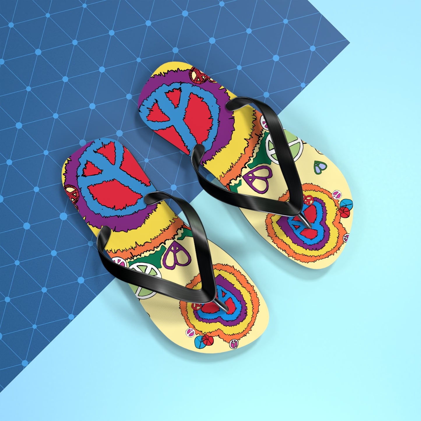 Peace And Love - Unisex Flip Flops