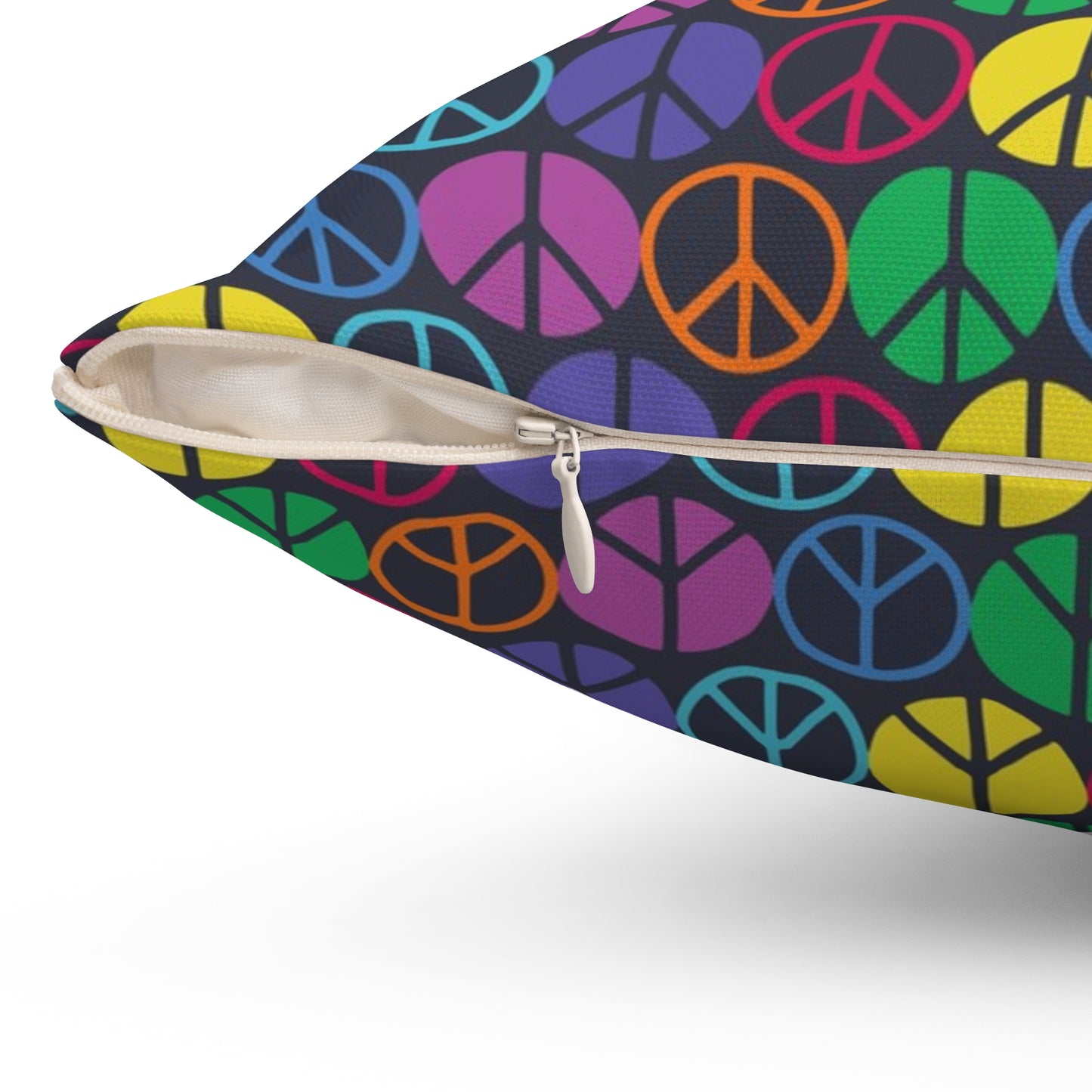 Peace Signs Spun Polyester Square Pillow