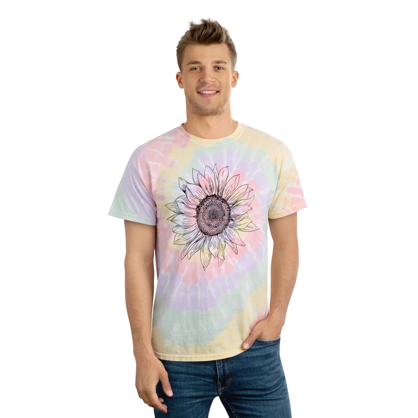 Sunflower Tie-Dye Tee, Spiral Tshirt