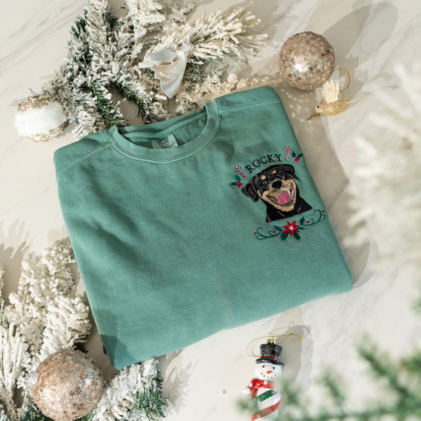 Custom Embroidered Pet Portrait Sweatshirt / Hoodie / T-Shirt