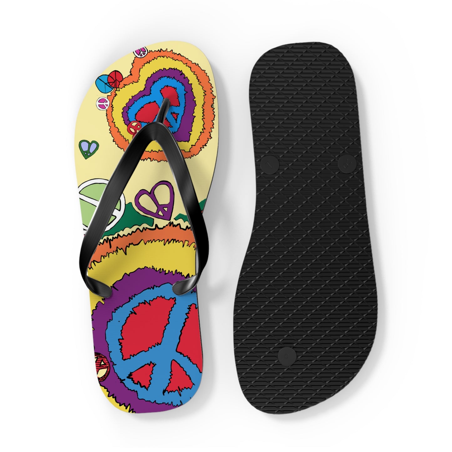 Peace And Love - Unisex Flip Flops