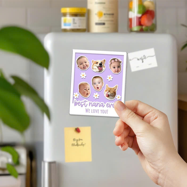 Custom Photo Fridge Magnet Gift for Grandma