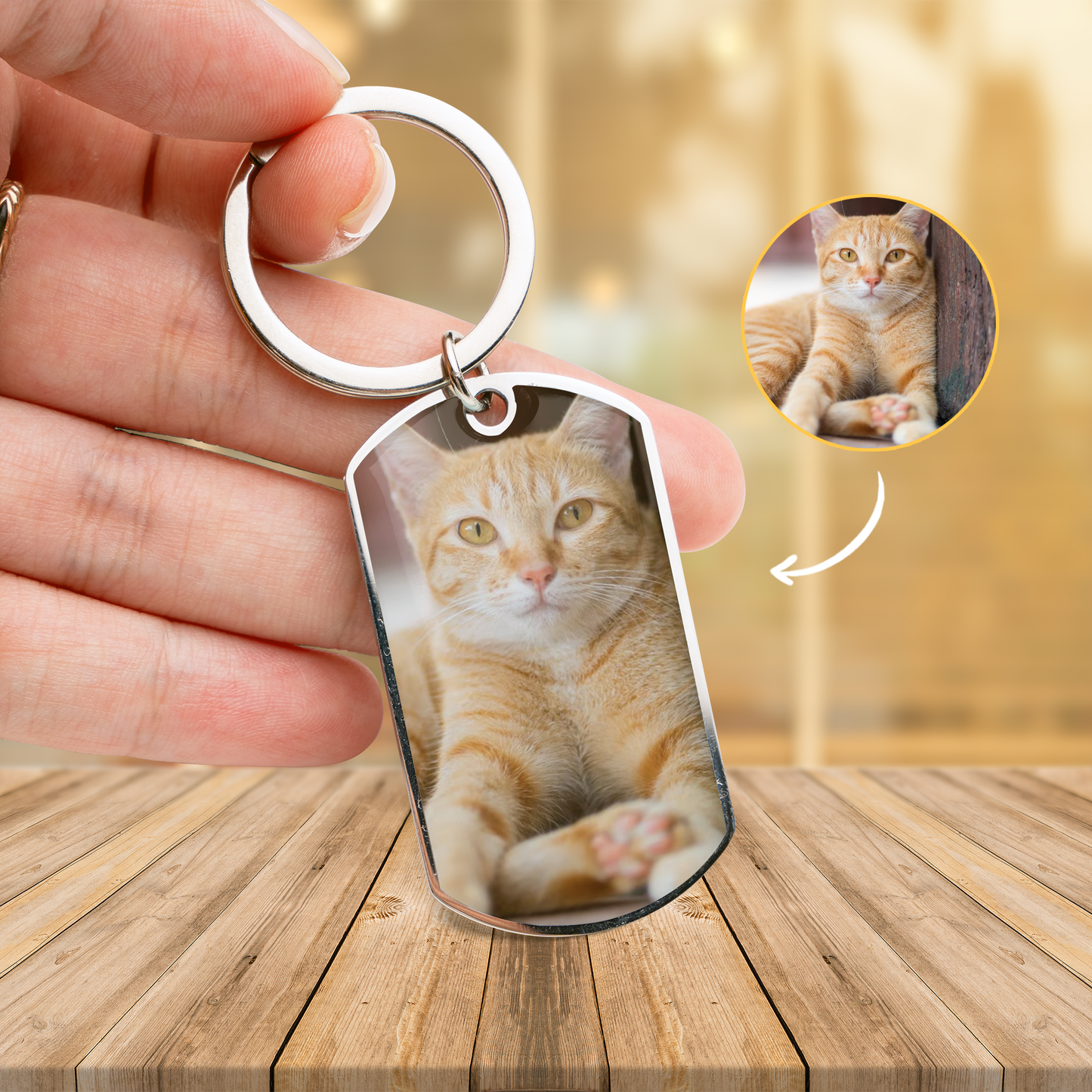Engraved Angel Pet Memorial Keychain