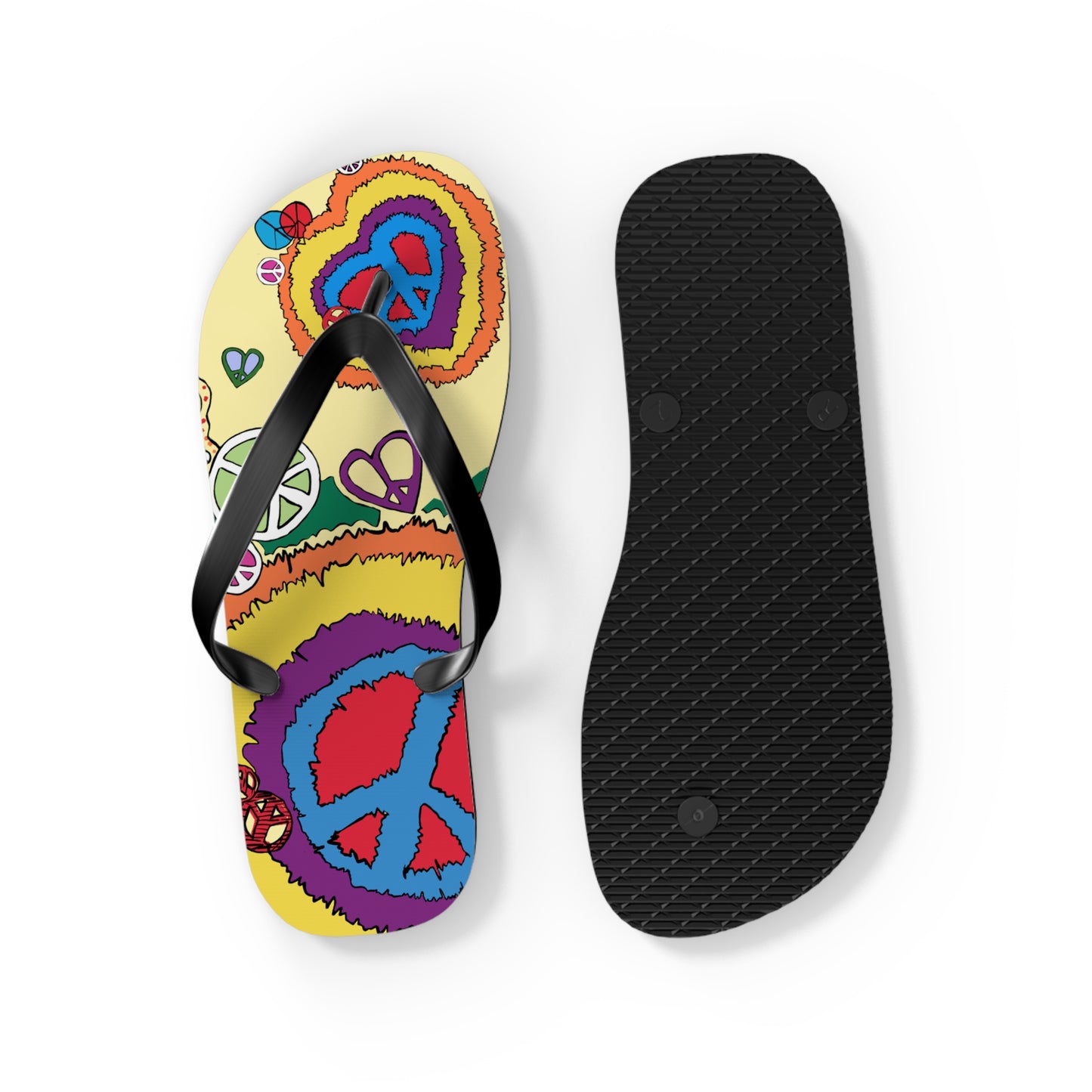 Peace And Love - Unisex Flip Flops