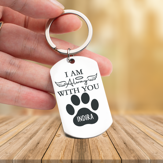 Engraved Angel Pet Memorial Keychain