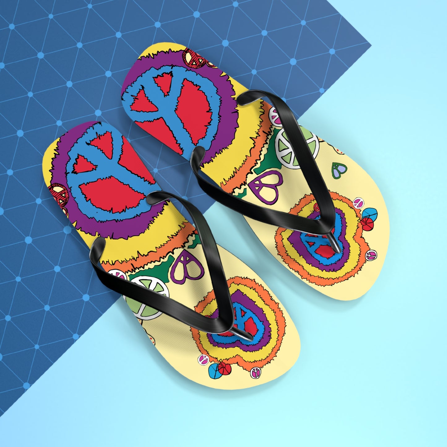 Peace And Love - Unisex Flip Flops