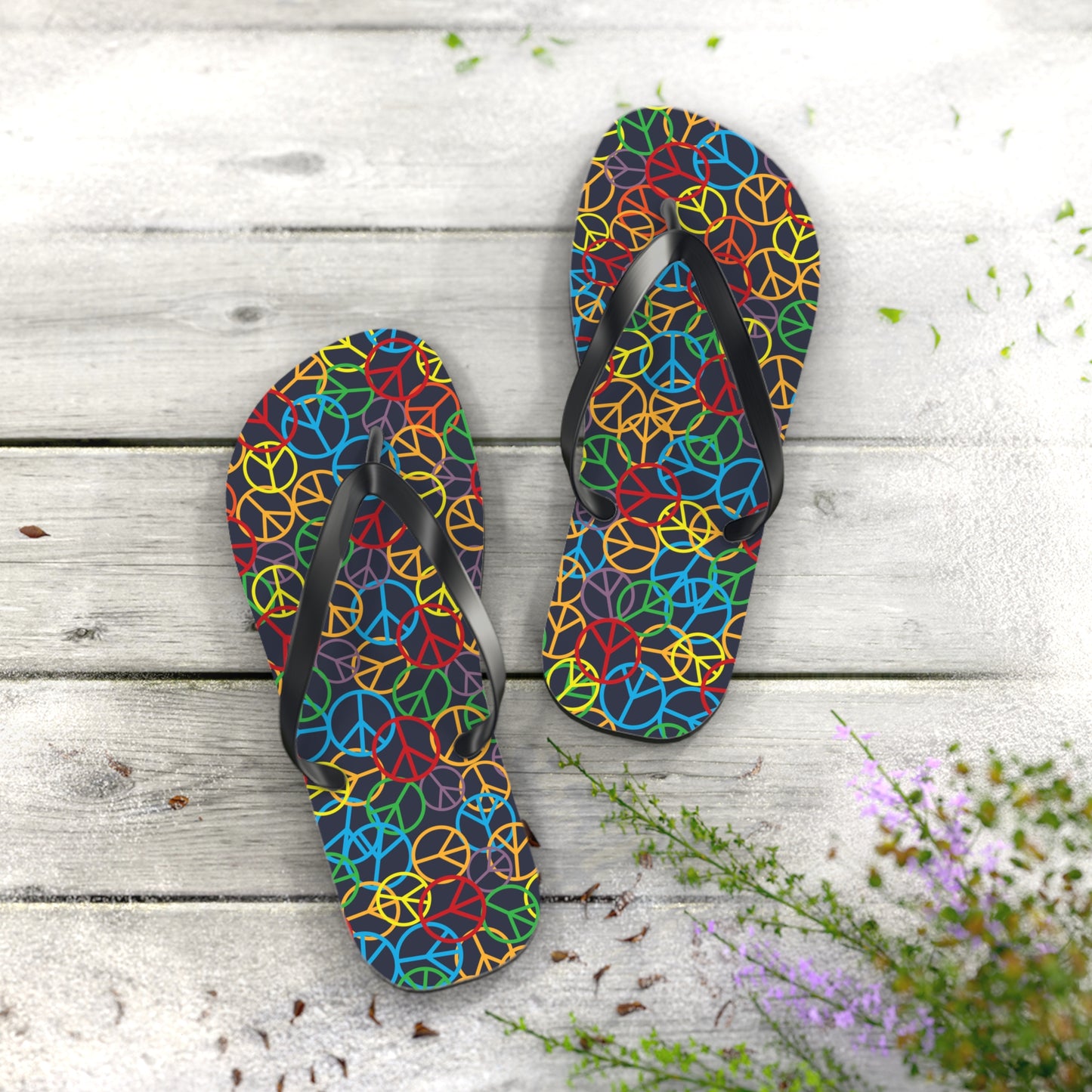 Peace Sign Pattern - Unisex Flip Flops