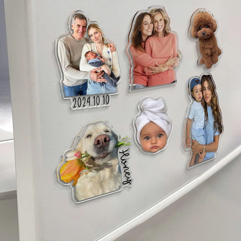 Custom Shaped Fridge Magnet โ Family Photo Keepsake