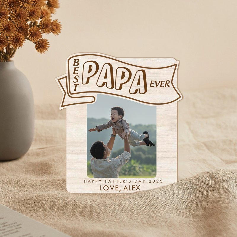 Custom Photo Car Visor Clip – Best Dad Ever Frame, Drive Safe Dad Gift