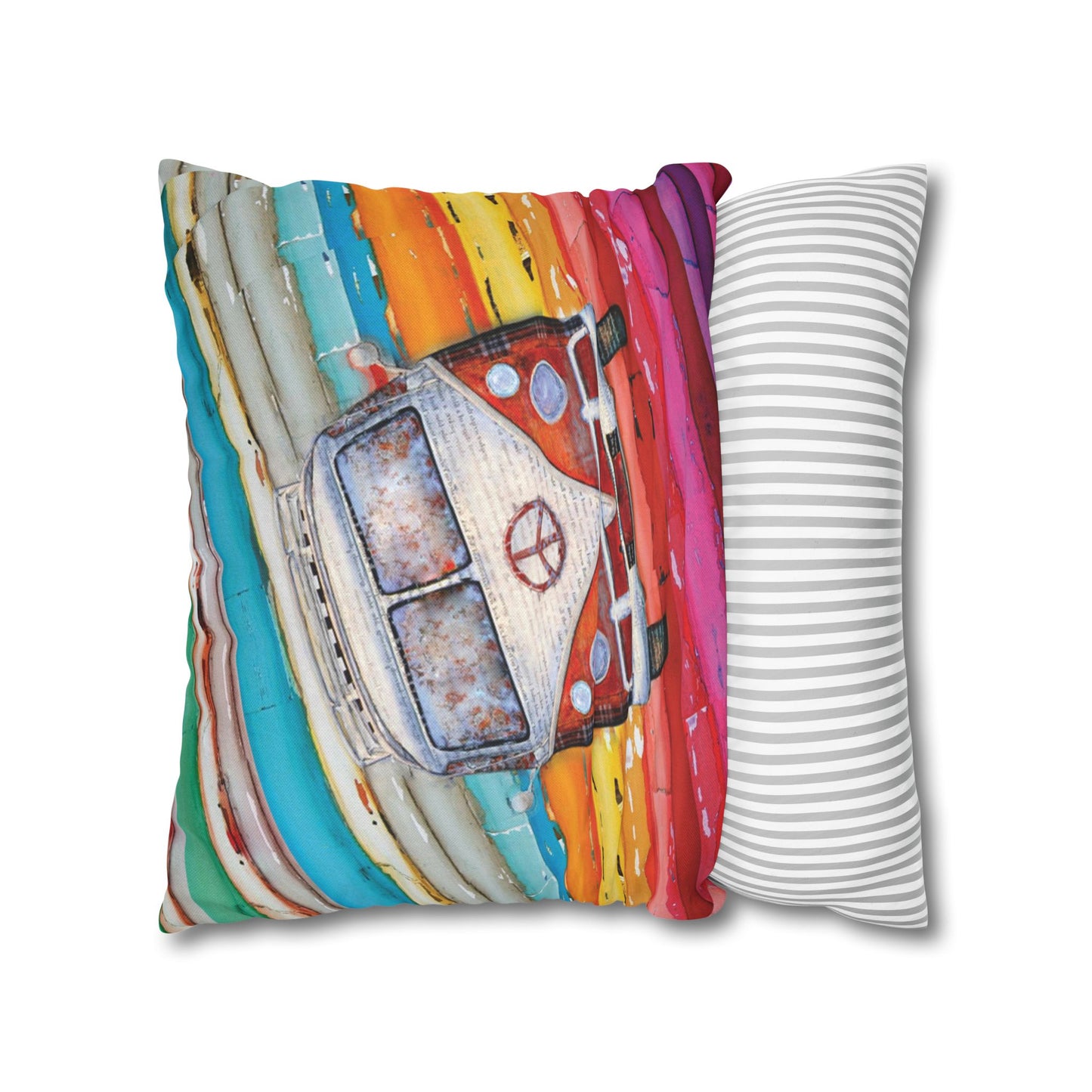 Hippie Van Spun Polyester Square Pillowcase