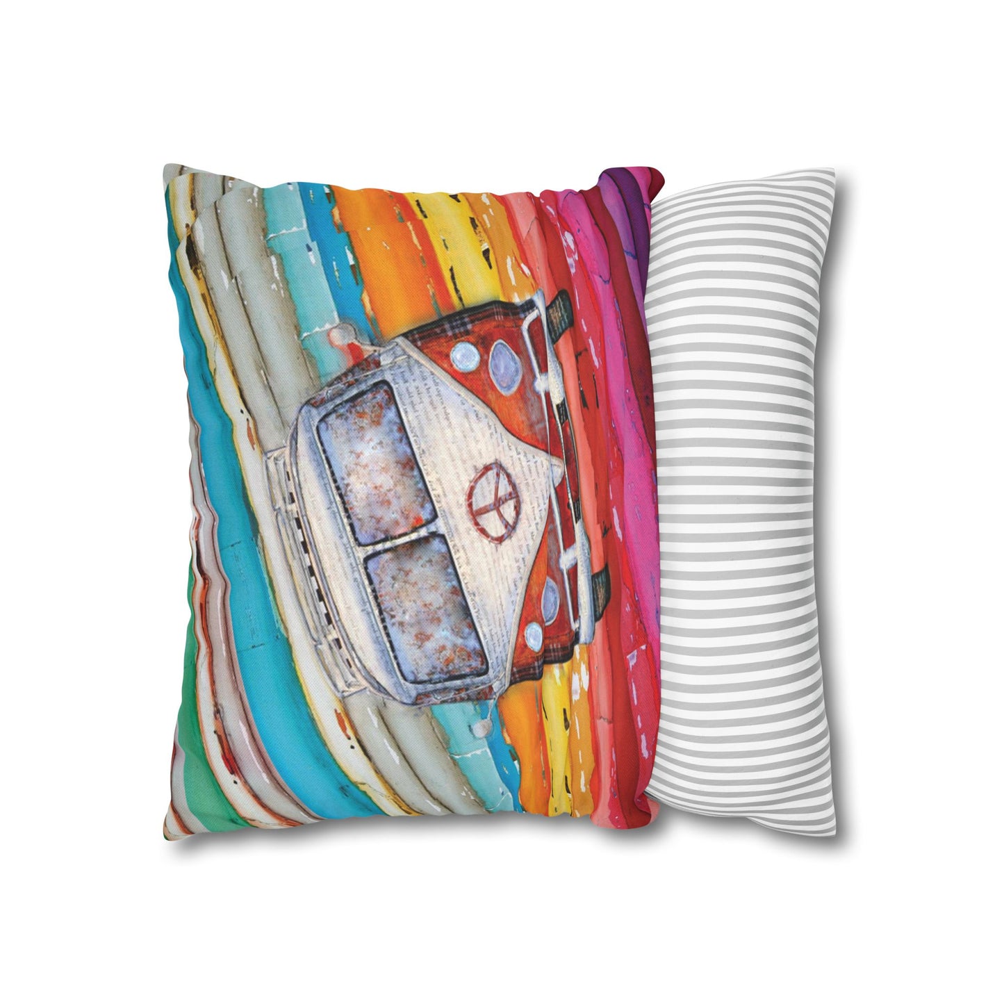 Hippie Van Spun Polyester Square Pillowcase