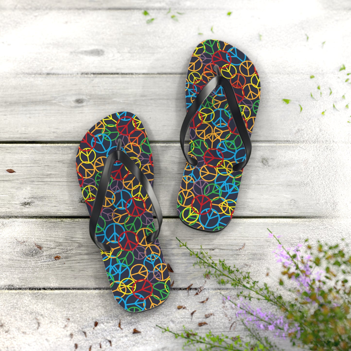 Peace Sign Pattern - Unisex Flip Flops
