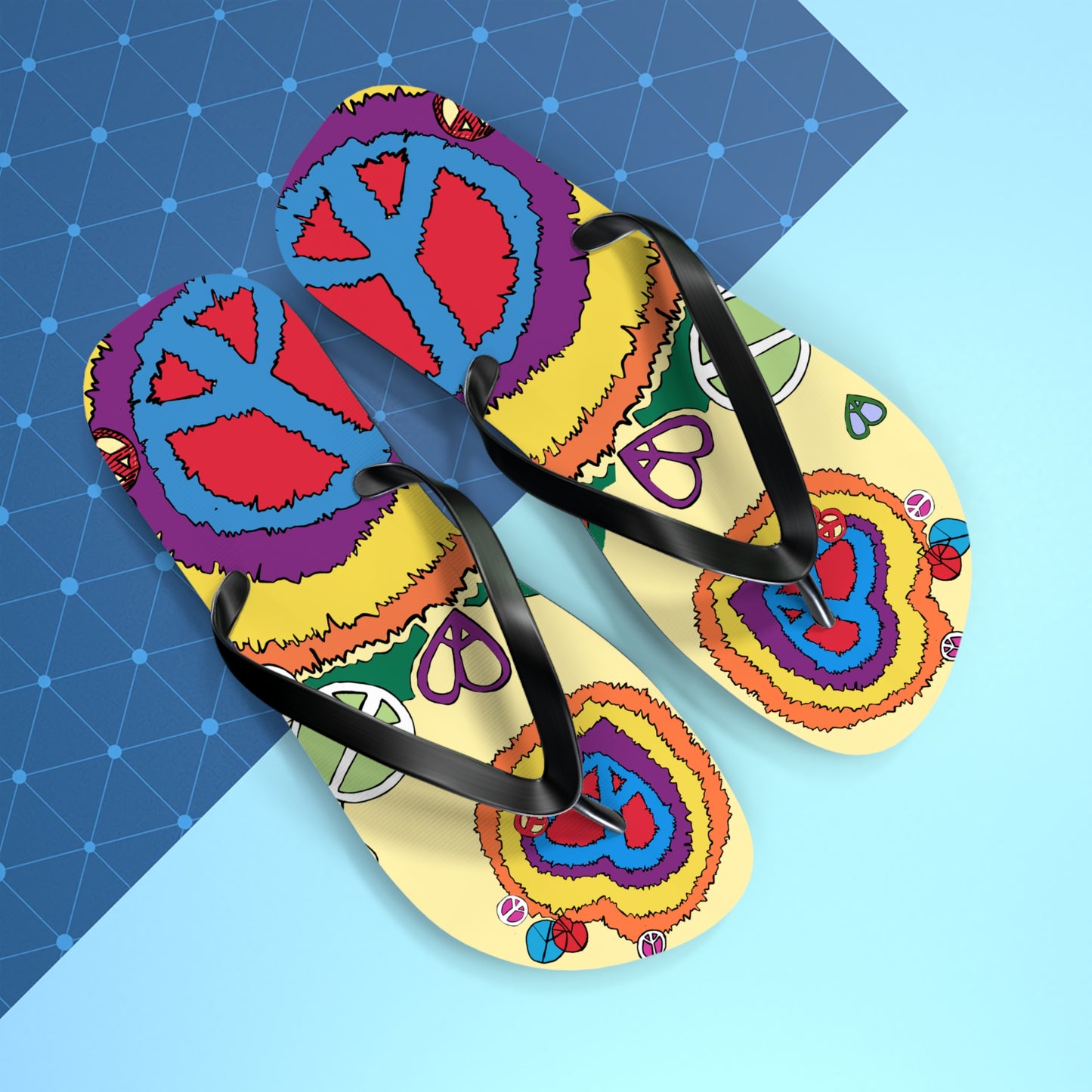 Peace And Love - Unisex Flip Flops
