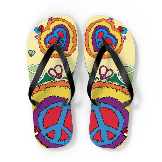 Peace And Love - Unisex Flip Flops