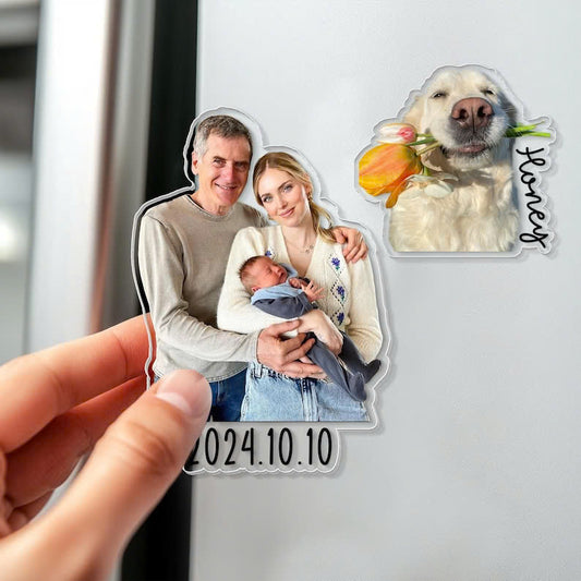 Custom Shaped Fridge Magnet – Family Photo Keepsake
