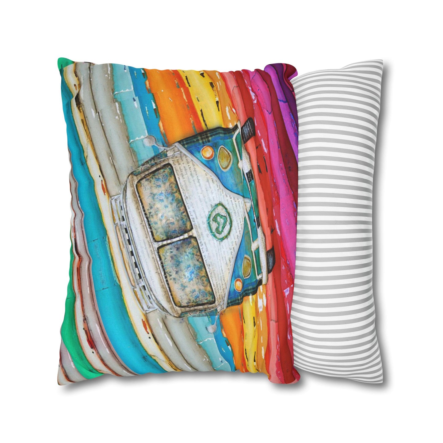 Hippie Van Spun Polyester Square Pillowcase