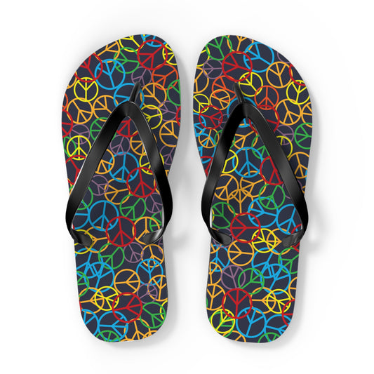 Peace Sign Pattern - Unisex Flip Flops