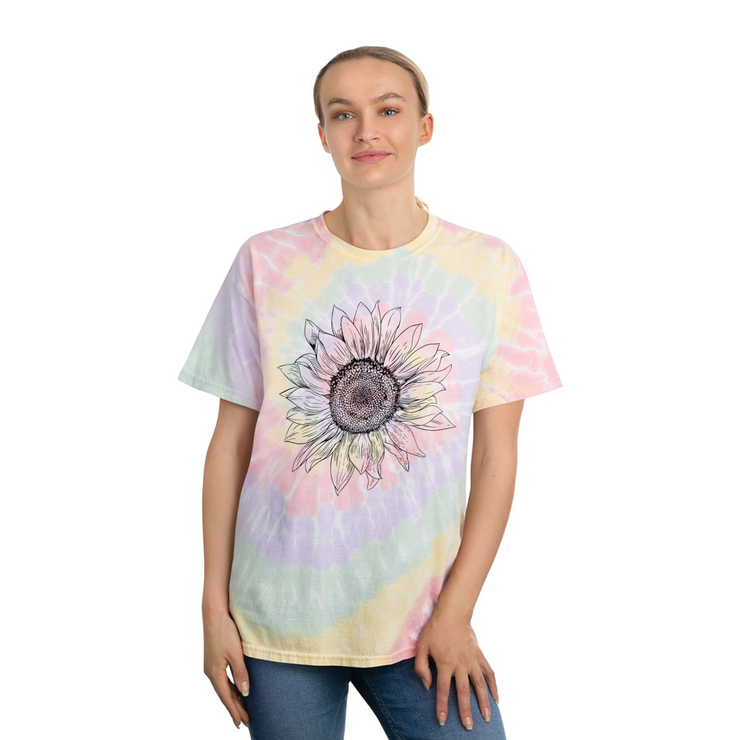 Sunflower Tie-Dye Tee, Spiral Tshirt