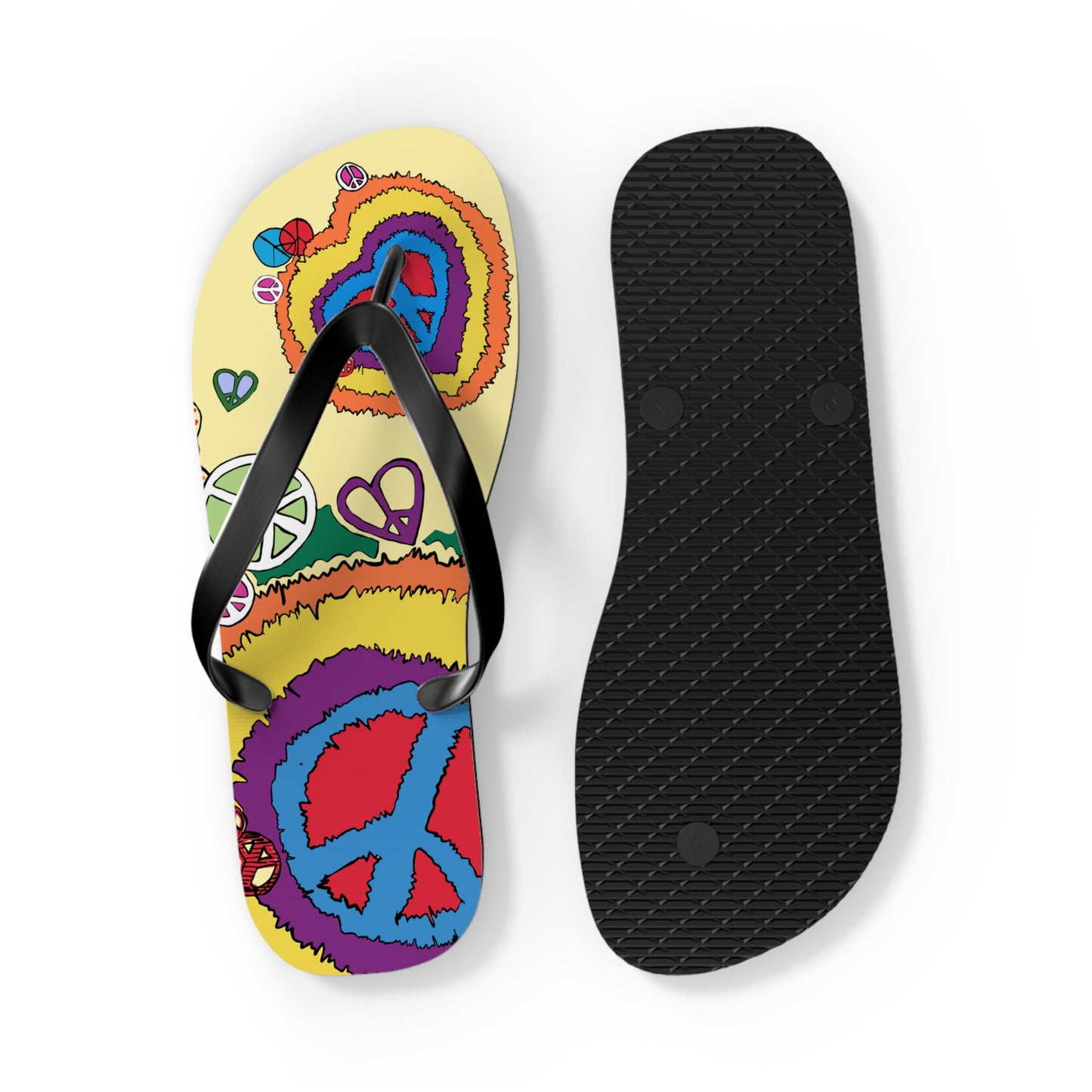 Peace And Love - Unisex Flip Flops