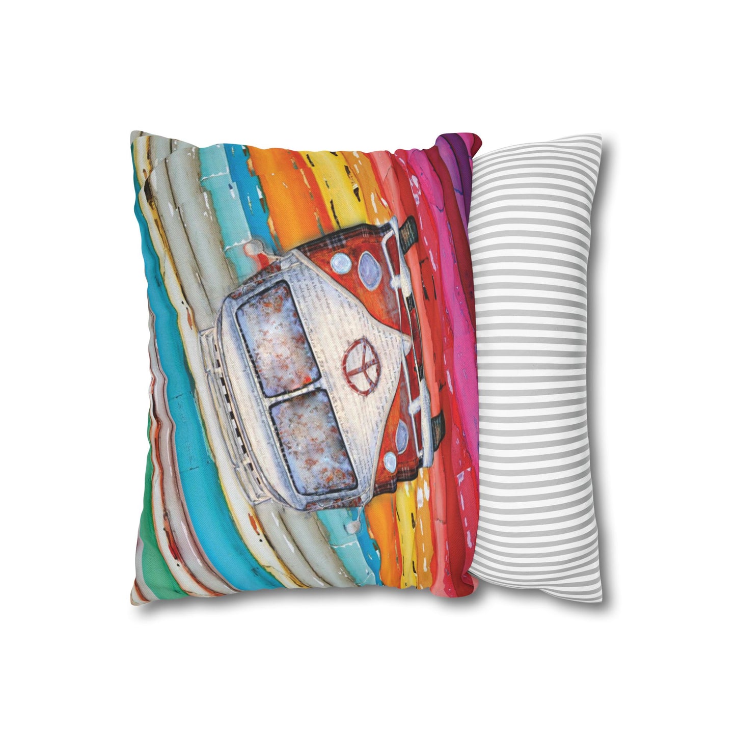 Hippie Van Spun Polyester Square Pillowcase