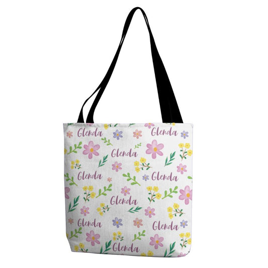Custom Name Tote Bag with Botanicals