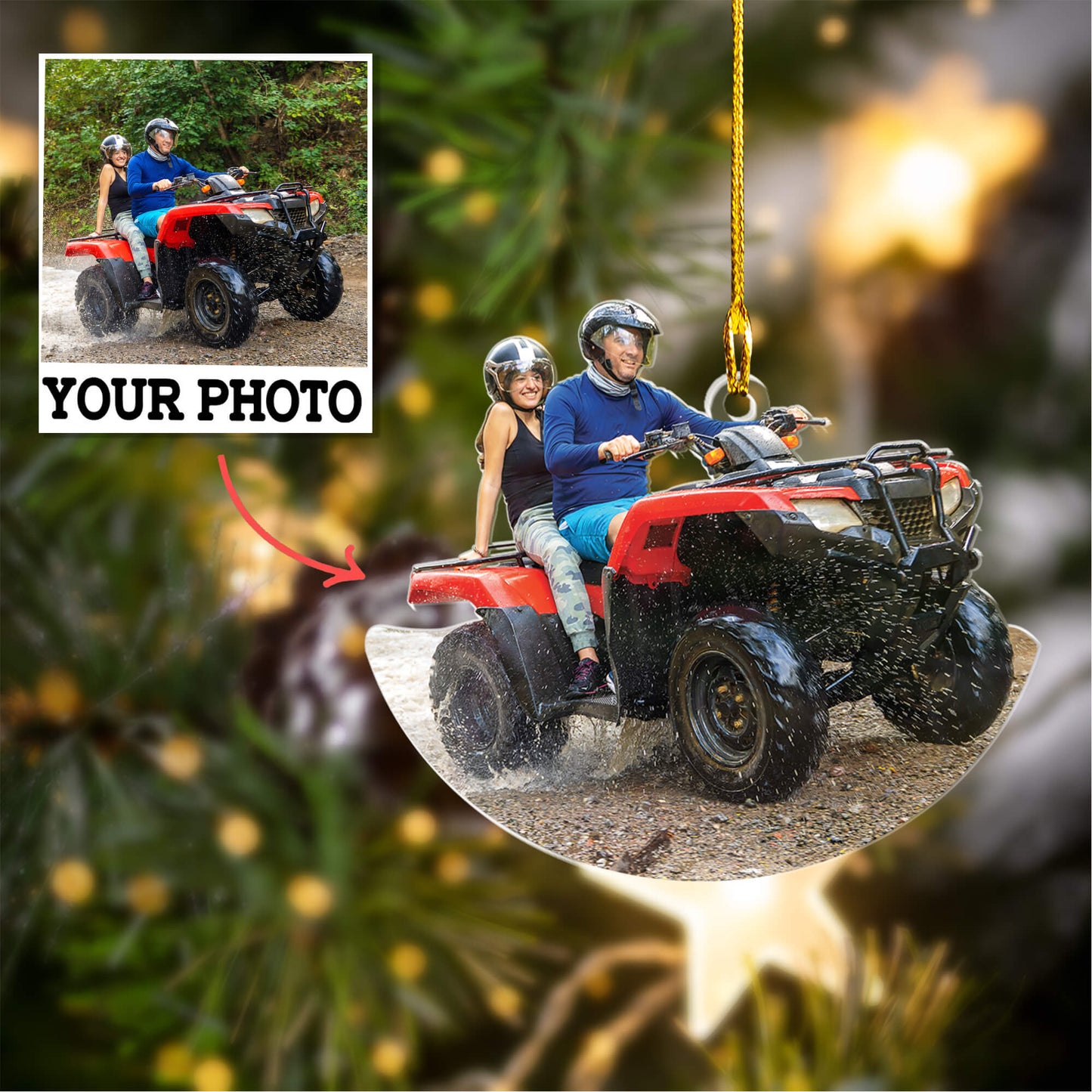 Personalized Double-Sided Acrylic Ornament - Christmas Gift for Friends and Family