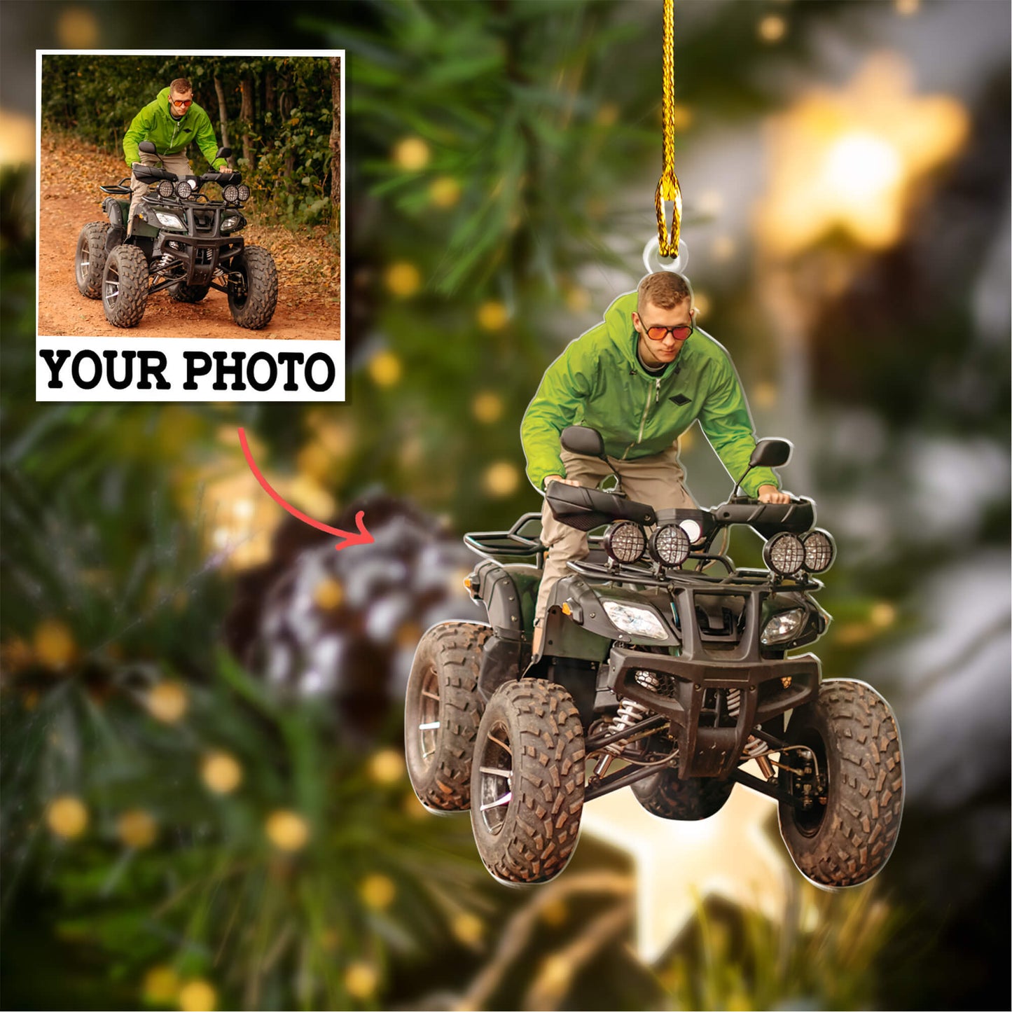 Personalized Double-Sided Acrylic Ornament - Christmas Gift for Friends and Family