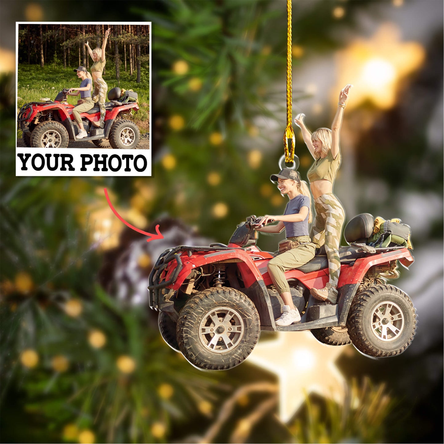 Personalized Double-Sided Acrylic Ornament - Christmas Gift for Friends and Family