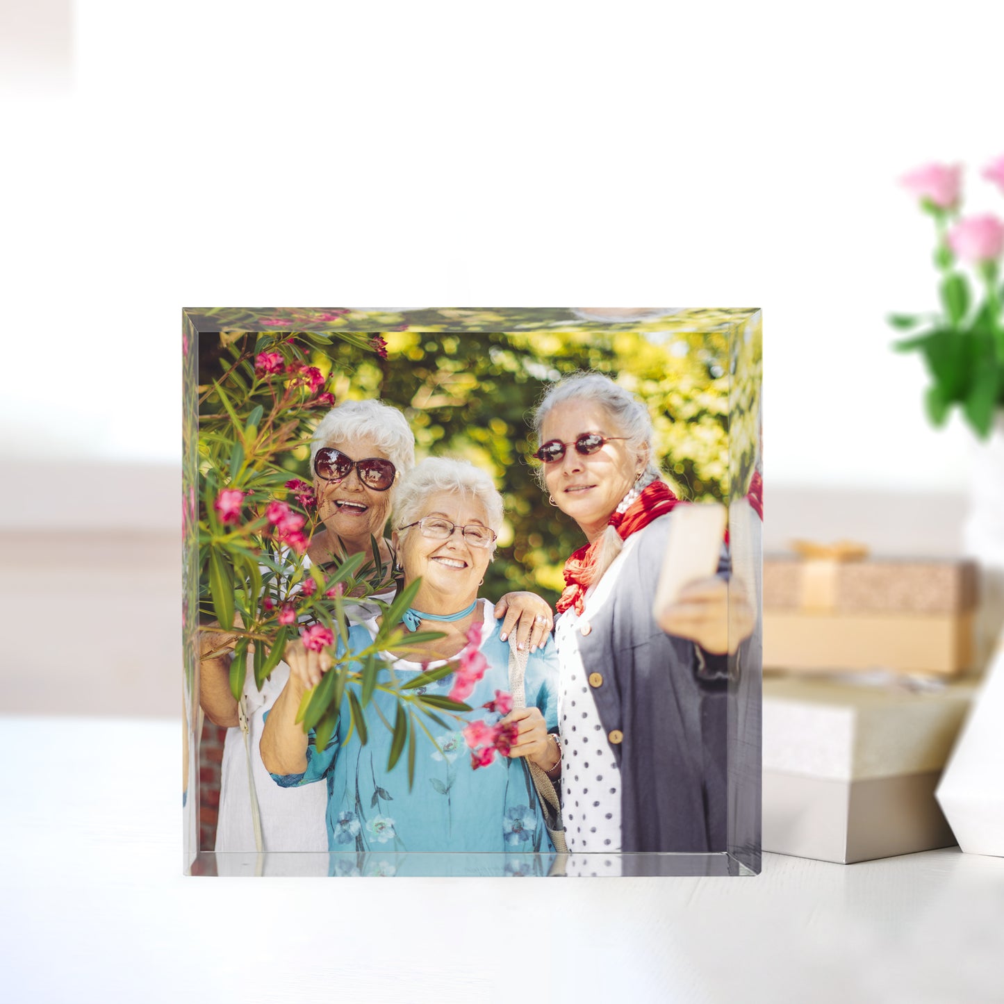 Custom Photo Acrylic Plaque with Text – Freestanding Personalized Gift