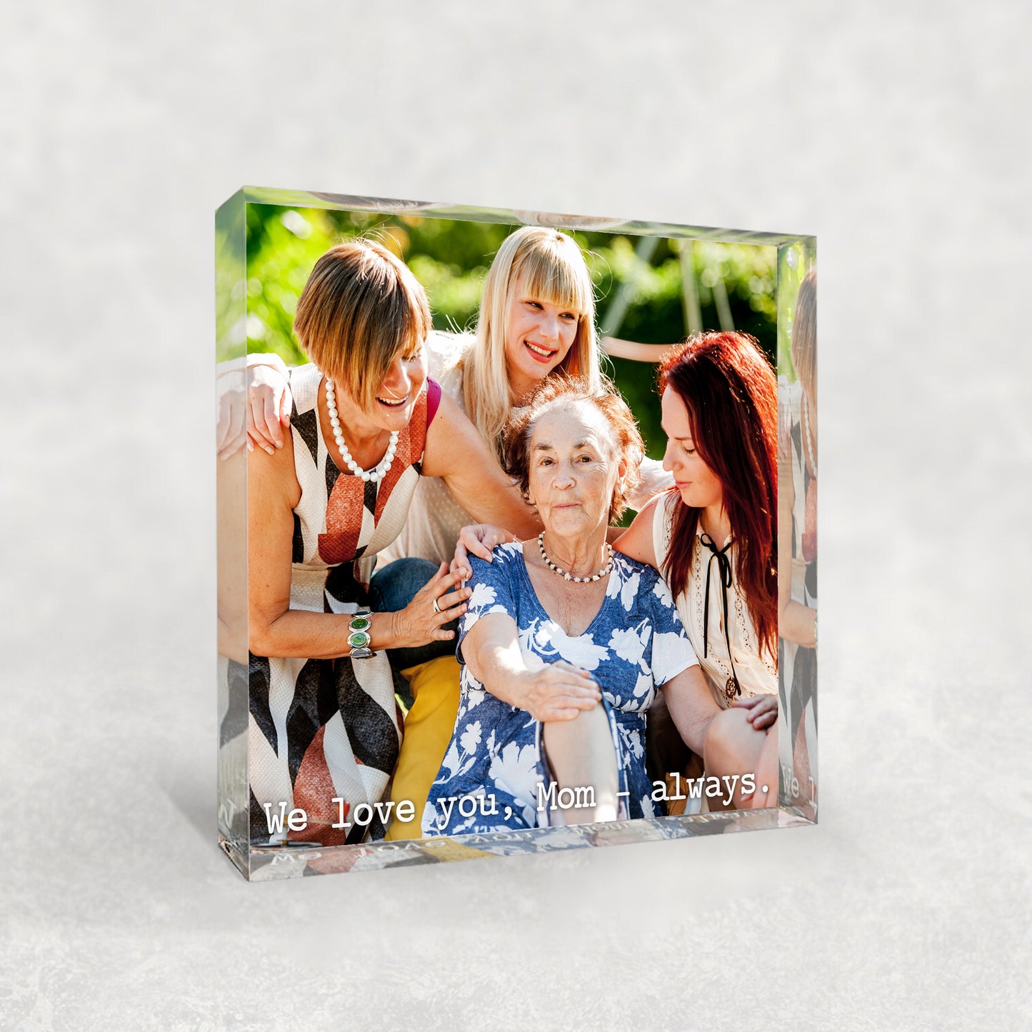 Custom Photo Acrylic Plaque with Text – Freestanding Personalized Gift