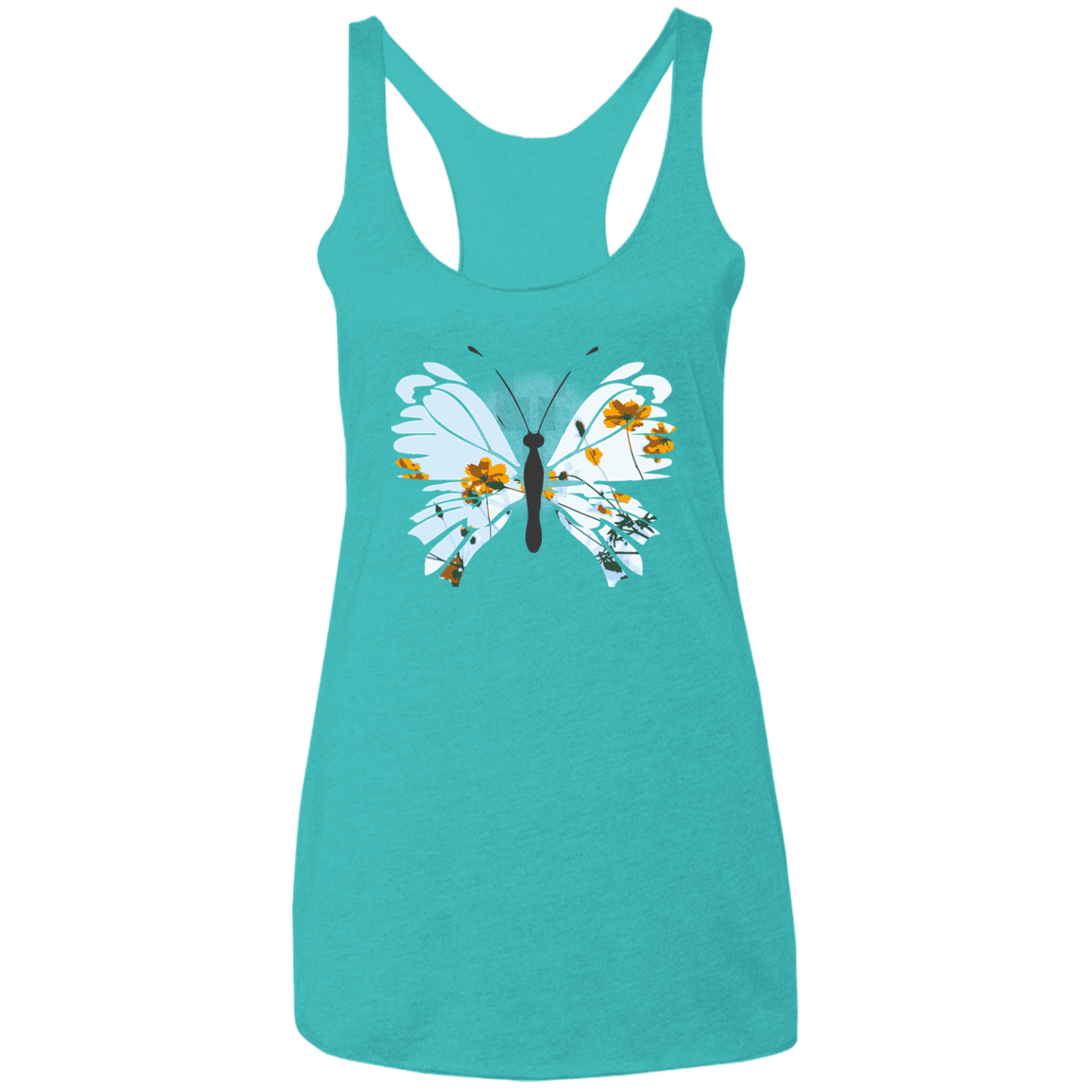 Daisy Butterfly Ladies' Triblend Racerback Tank