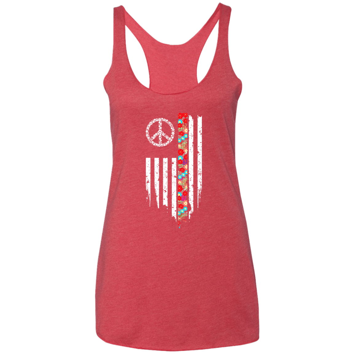 Floral Flag Ladies' Triblend Racerback Tank