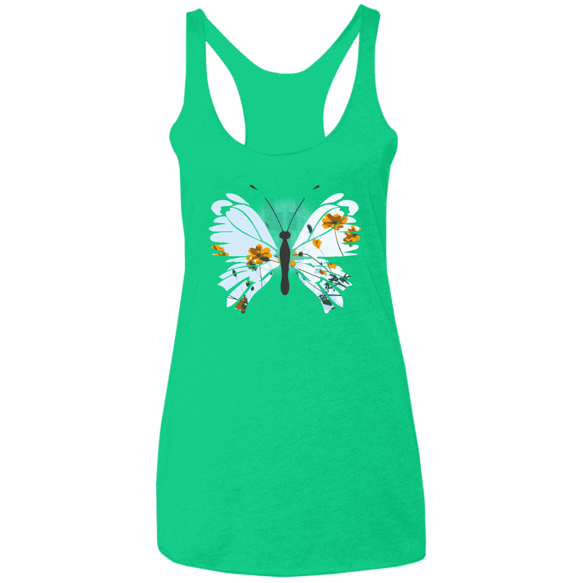 Daisy Butterfly Ladies' Triblend Racerback Tank
