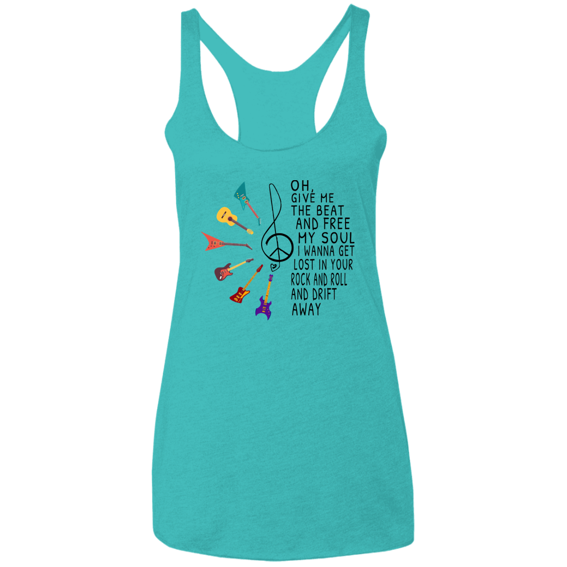 Rock n Roll Heart Ladies' Triblend Racerback Tank