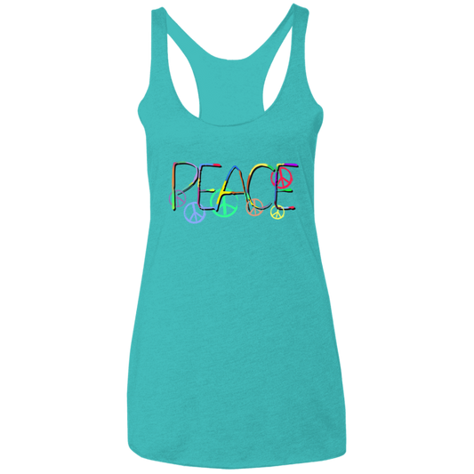 Peace Signs Ladies' Triblend Racerback Tank