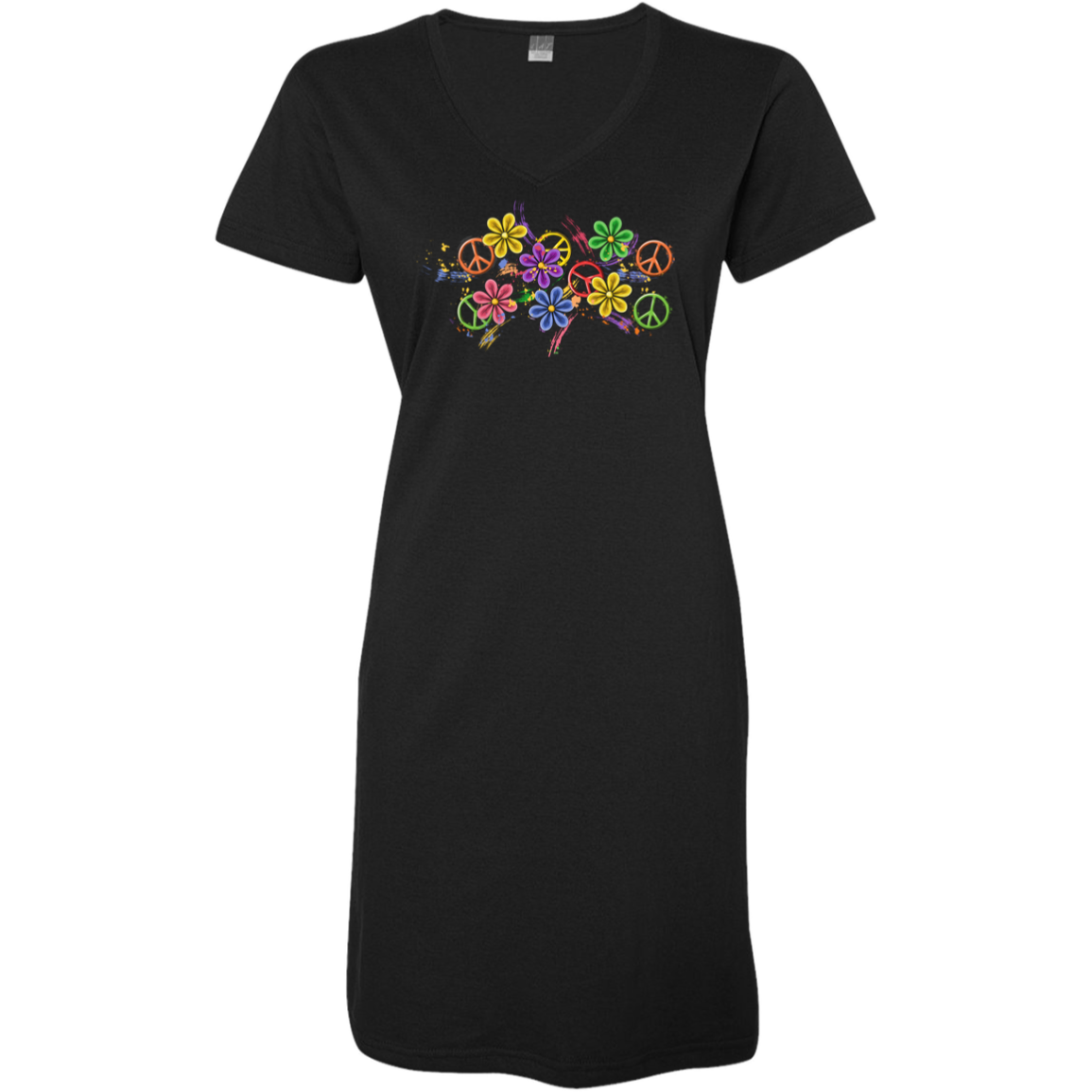 Colorful Daisies Ladies' V-Neck Fine Jersey Cover-Up