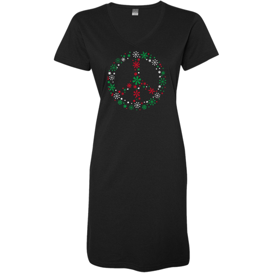 Holiday Peace Sign Ladies' V-Neck Fine Jersey Cover-Up